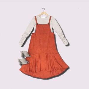 Salamander Orange Pinafore Jumper Dress